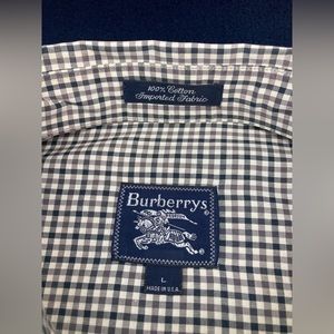 Vintage Burberrys Men’s Shirt Nova Check Plaid Long Sleeve Size L Made In USA